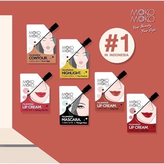 MOKO MOKO My Precious Series Make Up Kemasan Sachet ( Lip Cream , Tint, Eyeliner, Contour, Maskara, 