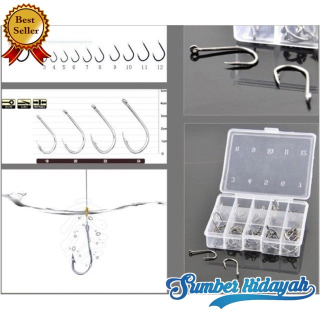 Bimoo Long Handled Fishing Hook Ten Division No 3-12 Set