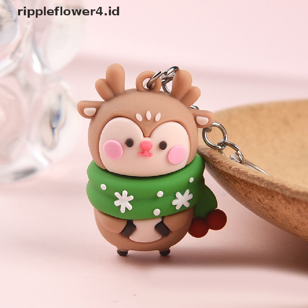 {rippleflower4.id} Christmas Series Santa Claus Pohon Natal Gantungan Kunci Untuk Ransel Liontin Boneka Rusa Lucu Gantungan Kunci Untuk Hadiah Teman Anak~