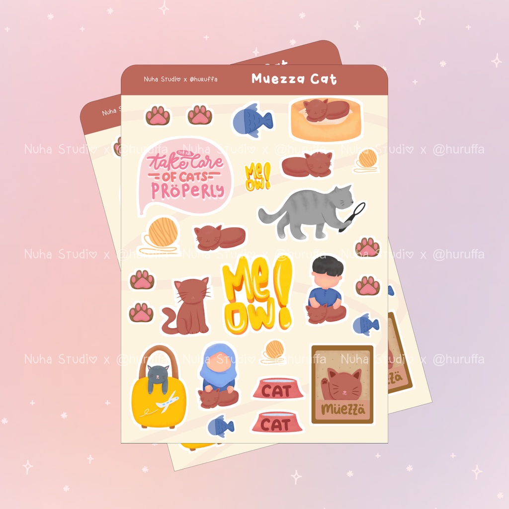 

Sticker by Huruffa | Muezza Cat Kucing Peliharaan | Aesthetic Sticker Estetik Stiker HP Laptop Botol Cute Waterproof Scrapbook Diary Journal Bujo Anti Air