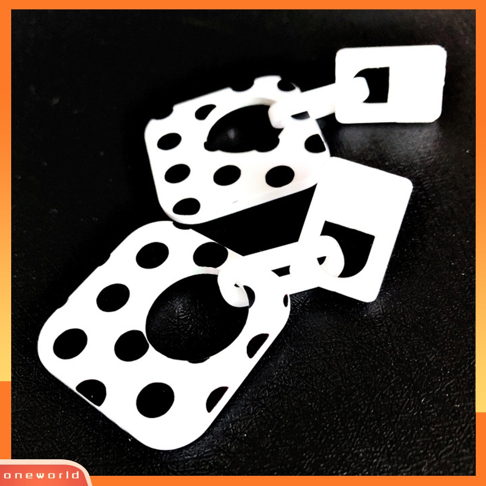 [WONE] Wanita Polkadot Berongga Belah Ketupat Geometris Menjuntai Telinga Stud Cuff Earrings Perhiasan