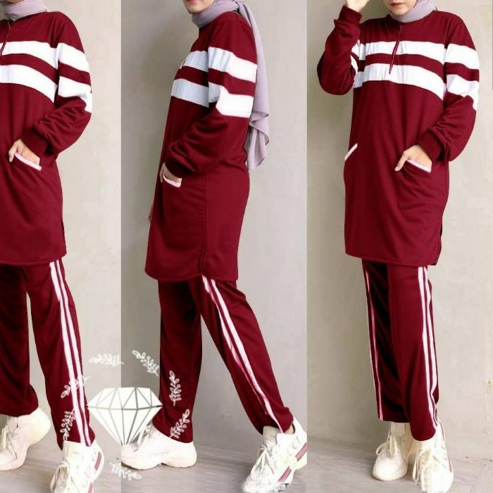 Flash Sale  Setelan Baju Olahraga Sepeda Stelan Muslim Olahraga Muslimah Baju Olahraga Couple Muslim