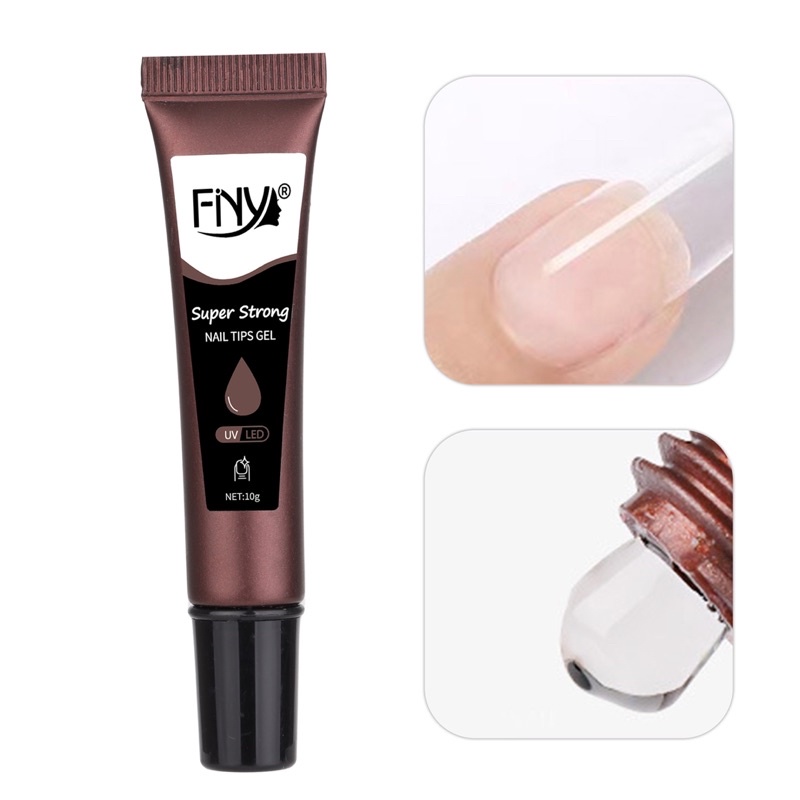 FINY NEW TEC SUPER STRONG NAIL TIPS GLUE GEL ELASTIC TIP 15gr / FNY LEM GEL KUKU PALSU ELASTIC