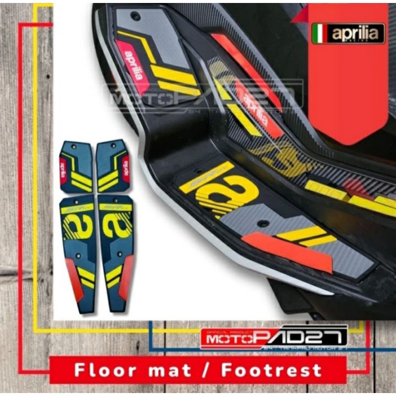 Bordes Karpet pijakan kaki Footrest Floor APRILIA SR-GT 200 Premium Rubber