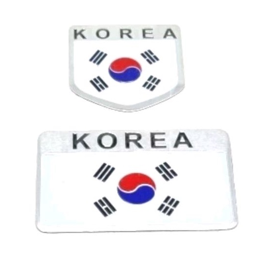 Stiker Emblem Mobil Bendera KOREA Bahan Aluminium