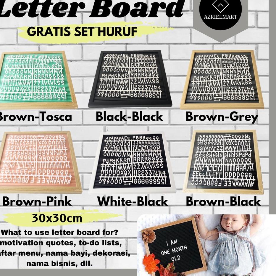 

ル Papan Nama Bayi Felt Letter Board Premium Papan Huruf Pesan Baby Newborn Dekorasi Pajangan Dinding 30x30cm ギ