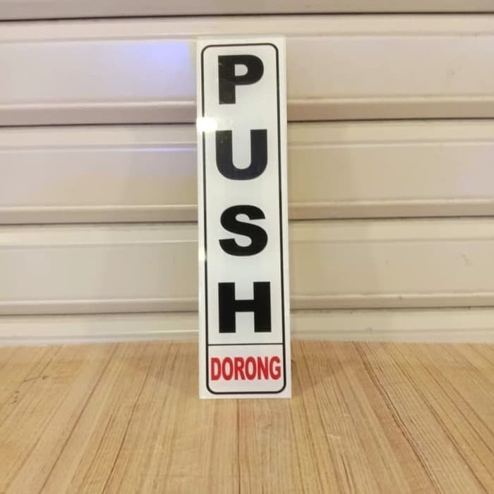 AKRILIK PULL / PUSH UKURAN 5X20CM SIGN RAMBU