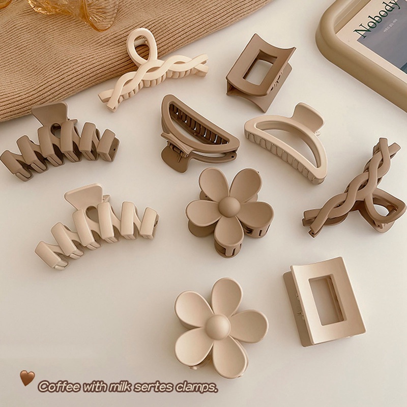 Baru Wanita Fashion Claw Clip Coffee Hitam Akrilik Besar Rambut Cakar Korea Untuk Gadis Hiu Klip Hiasan Kepala Jepit Aksesoris Rambut