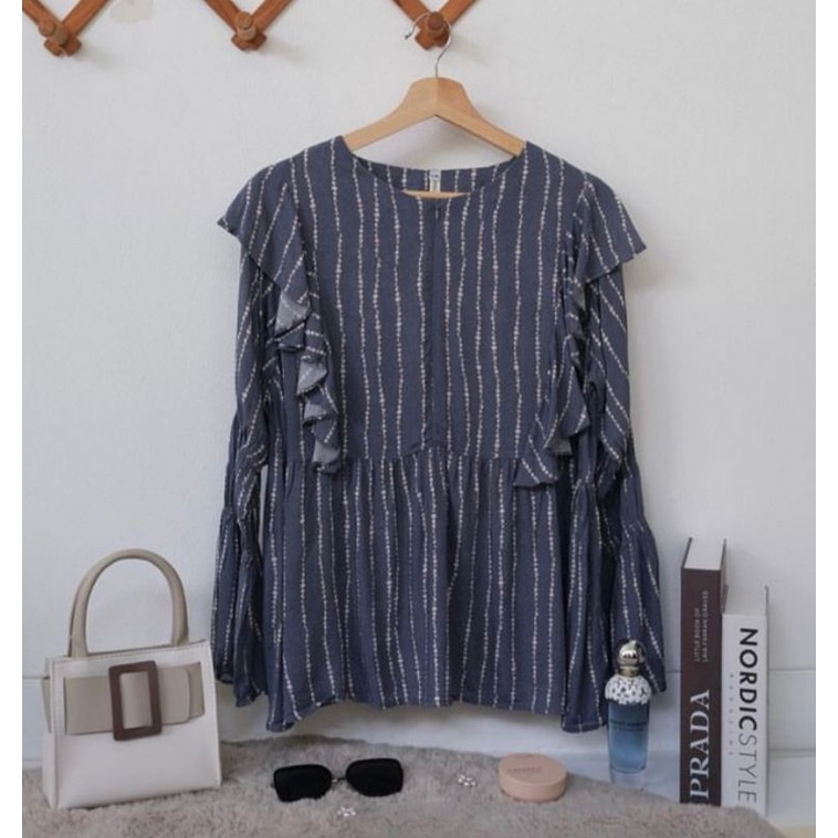 JASTIP VANILLA HIJAB - RIANA JEANS BLOUSE - ATASAN WANITA