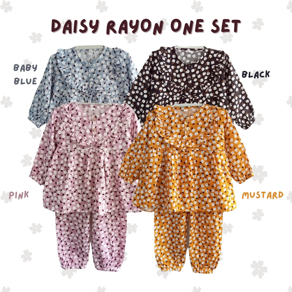 setelan oneset rayon anak balita bayi perempuan motif 1 2 3 tahun 0-12 bulan LULA / DAISY / anain ONESET RAYON SET