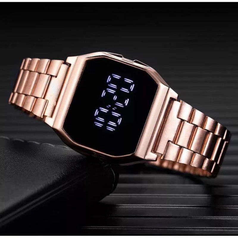 Jam Tangan Unisex Digital Stainlisa LED Touch Screen Untuk Pria Dan Wanita / Jam Tangan Wanita Digital Tahan Air  Tali Anti Karat / Jam Tangan Pria Wanita Termurah Simple / Jam Tangan Wanita Formal Kekinian Lagi Viral Bisa Bayar Di Rumah