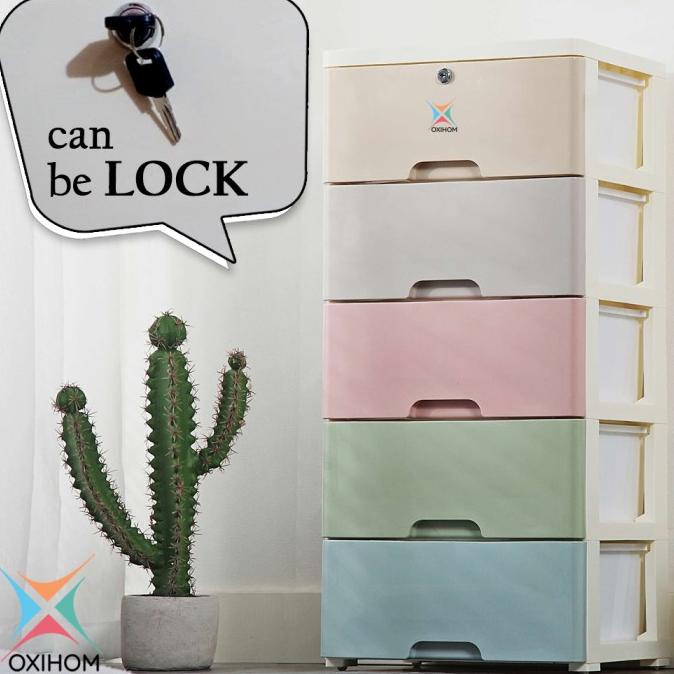 Oxihom Lemari Plastik Lemari Pakaian Laci Plastik Kabinet Storage paling dicari