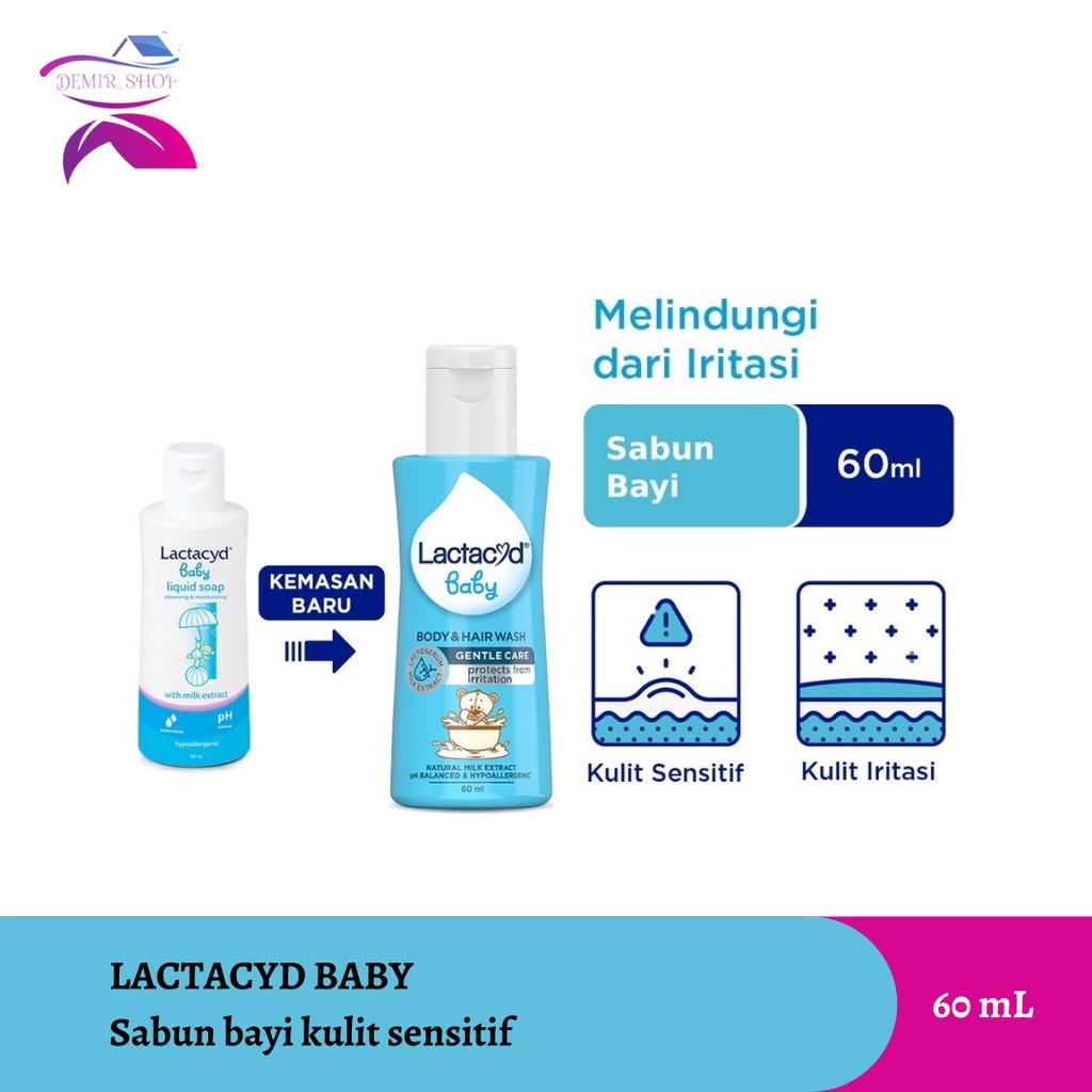 Lactacyd Baby Wash 60 ML / Sabun Bayi Melindungi dari Iritasi