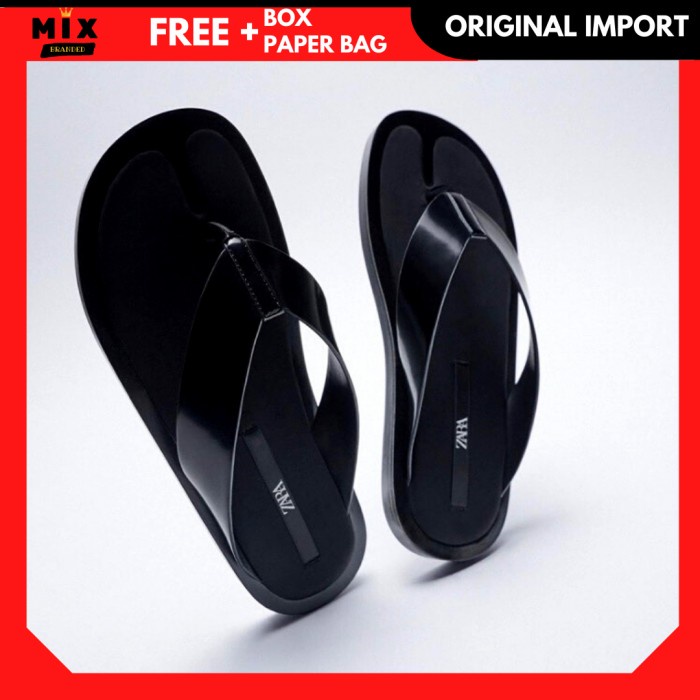 SANDAL ZARA PRIA BRANDED ORIGINAL IMPORT STORE QUALITY TERBARU ZR 410 - Black, 35