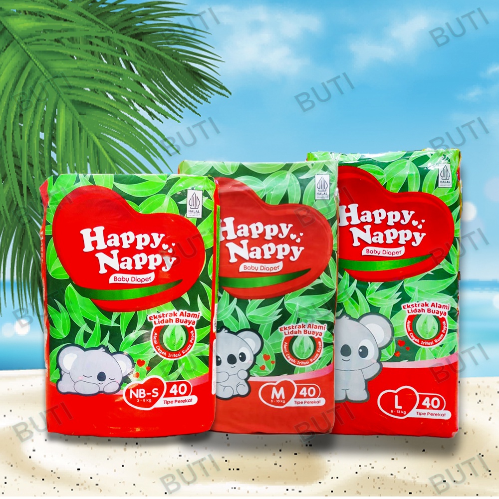 HAPPY NAPPY Baby Diapers Popok Perekat NB-S40 / M40 / L40