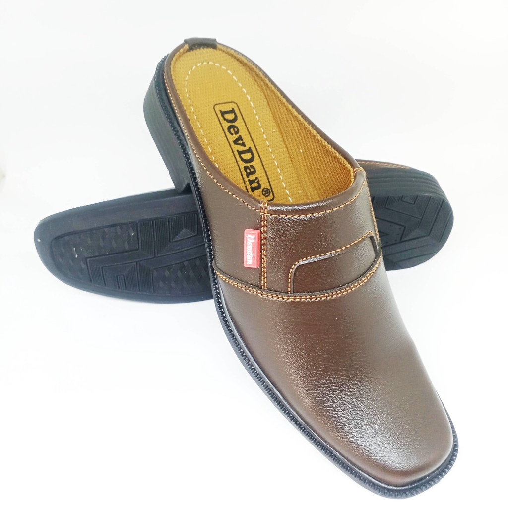 Devdan Sepatu Pantofel Pria Slop Bustong Kerja Kuliah Kantor Cowok Tutong Slip On 39-43 DB01