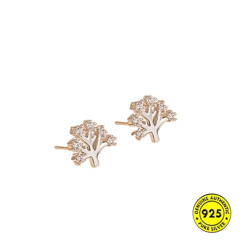 Christmas Series Anting Tusuk Micro Hias Berlian Pohon Harapan Untuk Wanita Ornamen Natal U1187