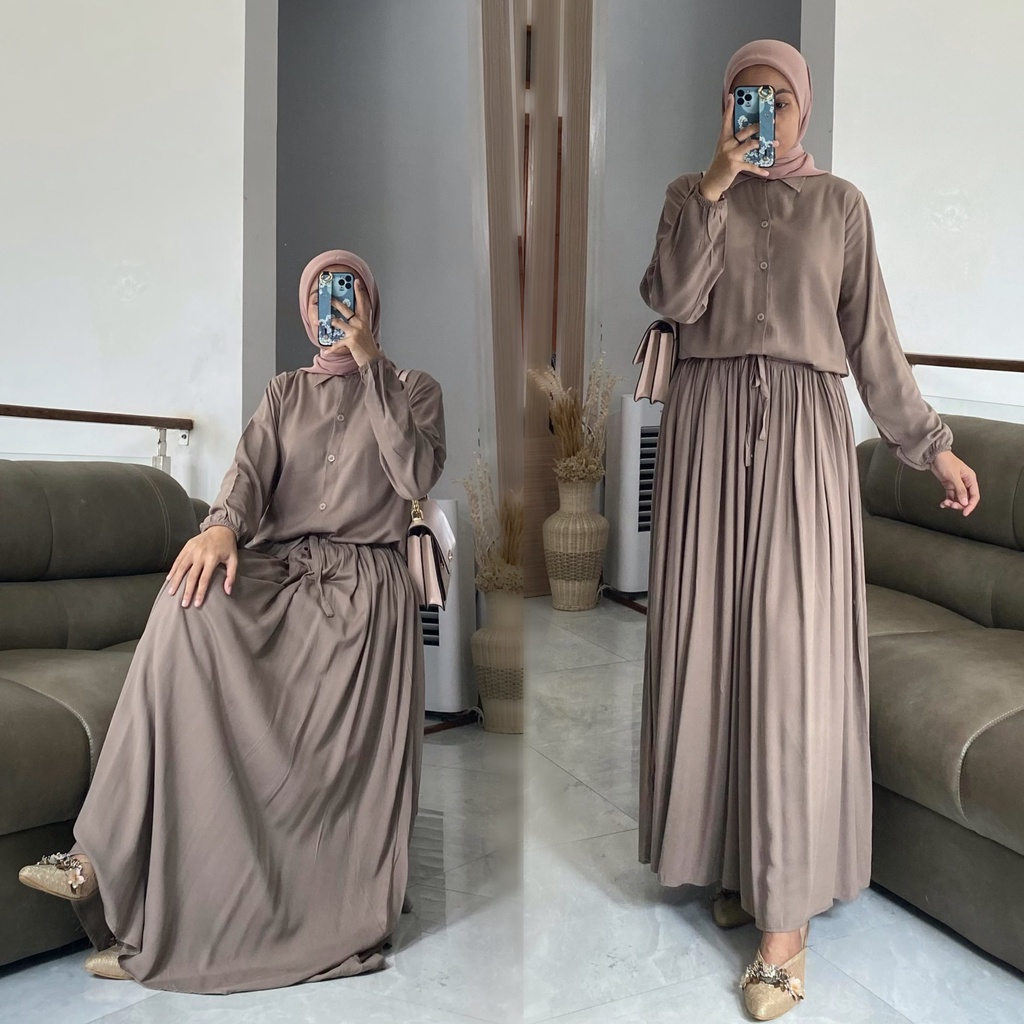 AURELIA dress by ZALFA OUTFIT / gamis polos / dress polos / gamis rayon