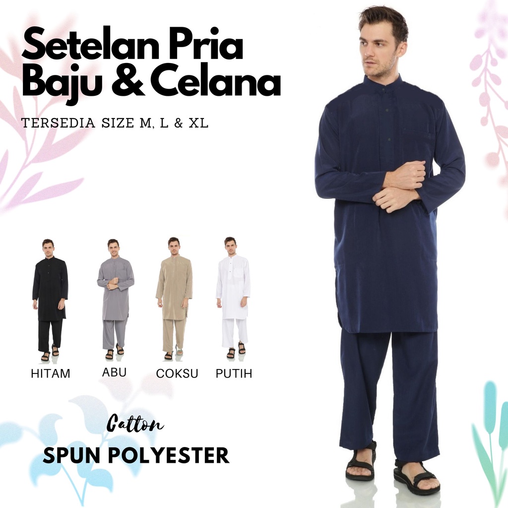 {COD} Setelan pakistan baju dan celana polos - koko gamis pria - kurta pakistan - koko dewasa