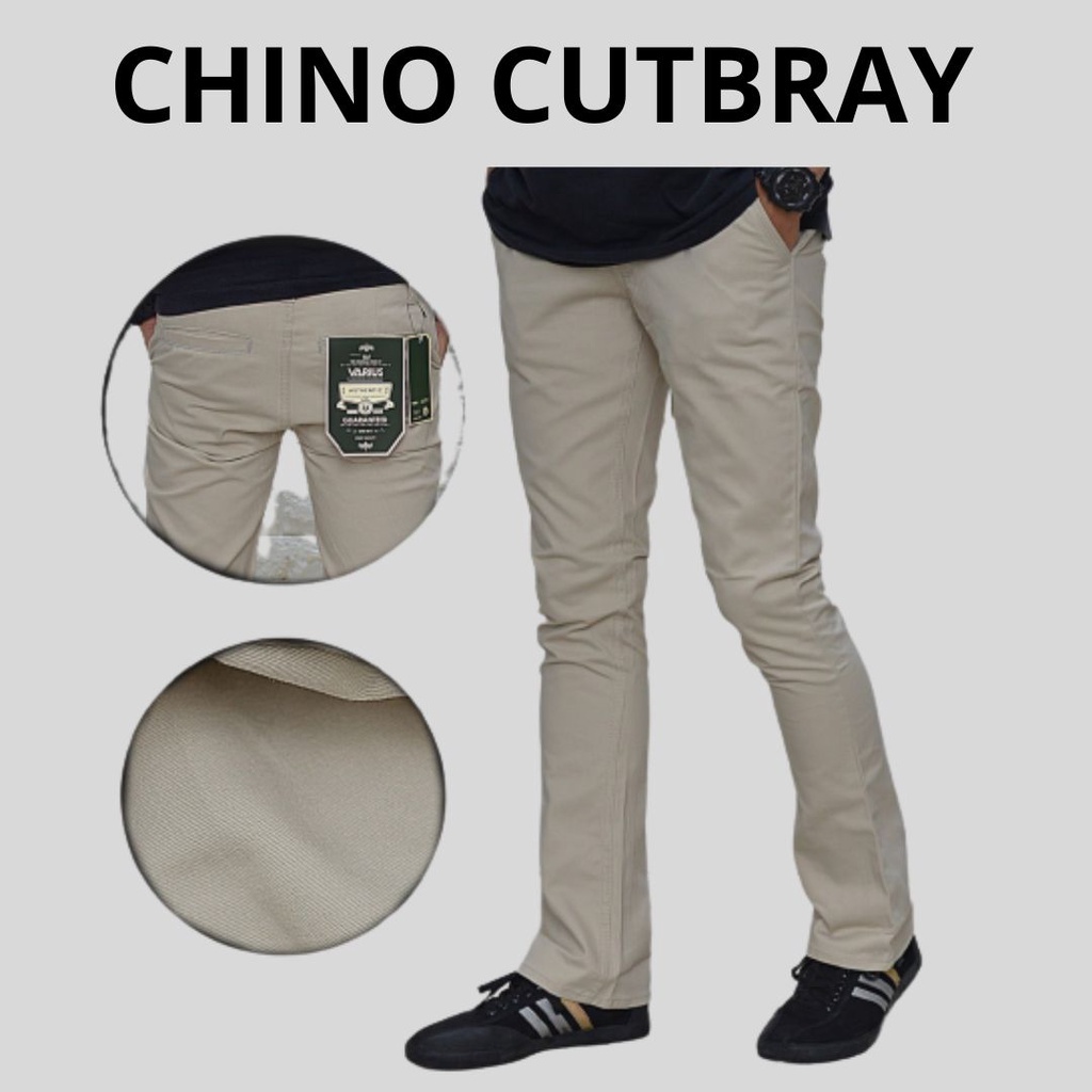 Celana Chino Cutbray Pria panjang Chinos Gombrang Bootcut /Celana Panjang Pria Lebar bawah