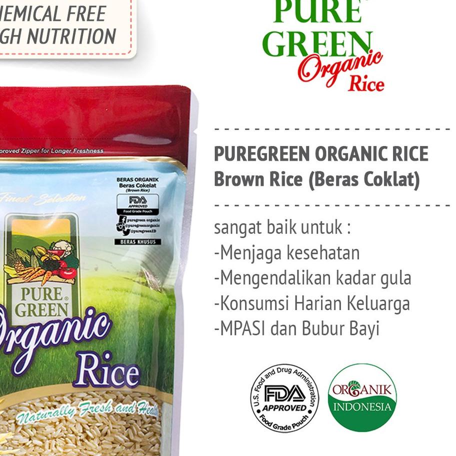 

Di⚡kon !! Puregreen Organic Rice Beras Organik Beras Coklat (Brown Rice) 1 kg