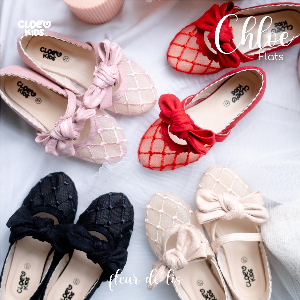 CLOEVKIDS - Chloe Flat shoes Sepatu Anak Pesta Perempuan - Fleur de Lis