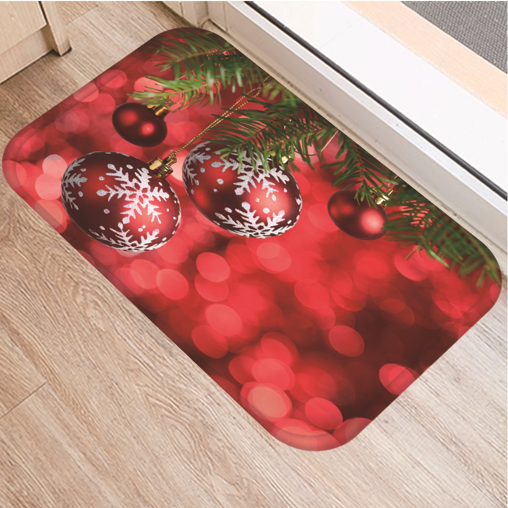 Keset Kaki Natal PREMIUM Antil slip 40 x 60cm Merry Chirstmas Xmas Bulu Halus Tebal Lembut Mat Pintu Kamar Tidur Mandi Tamu Doormat