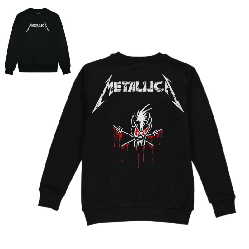 [METALLICA] Sweater Crewneck Metal Series Pria &amp; Wanita Distro Original Fleece Tebal Hitam Premium