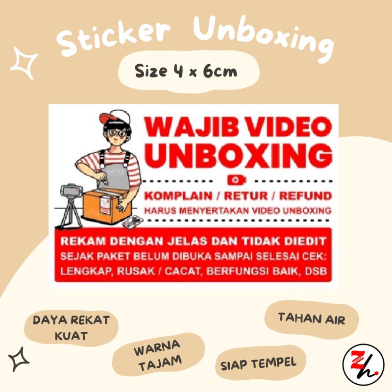 

[4x6cm] STICKER UNBOXING WAJIB VIDEO STIKER WARNING LABEL PACKING PENGIRIMAN GAMBAR LUCU