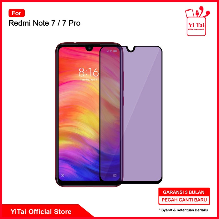 YI TAI - Tempered Glass Blue Light Xiaomi Redmi Note 7 Note 7 Pro