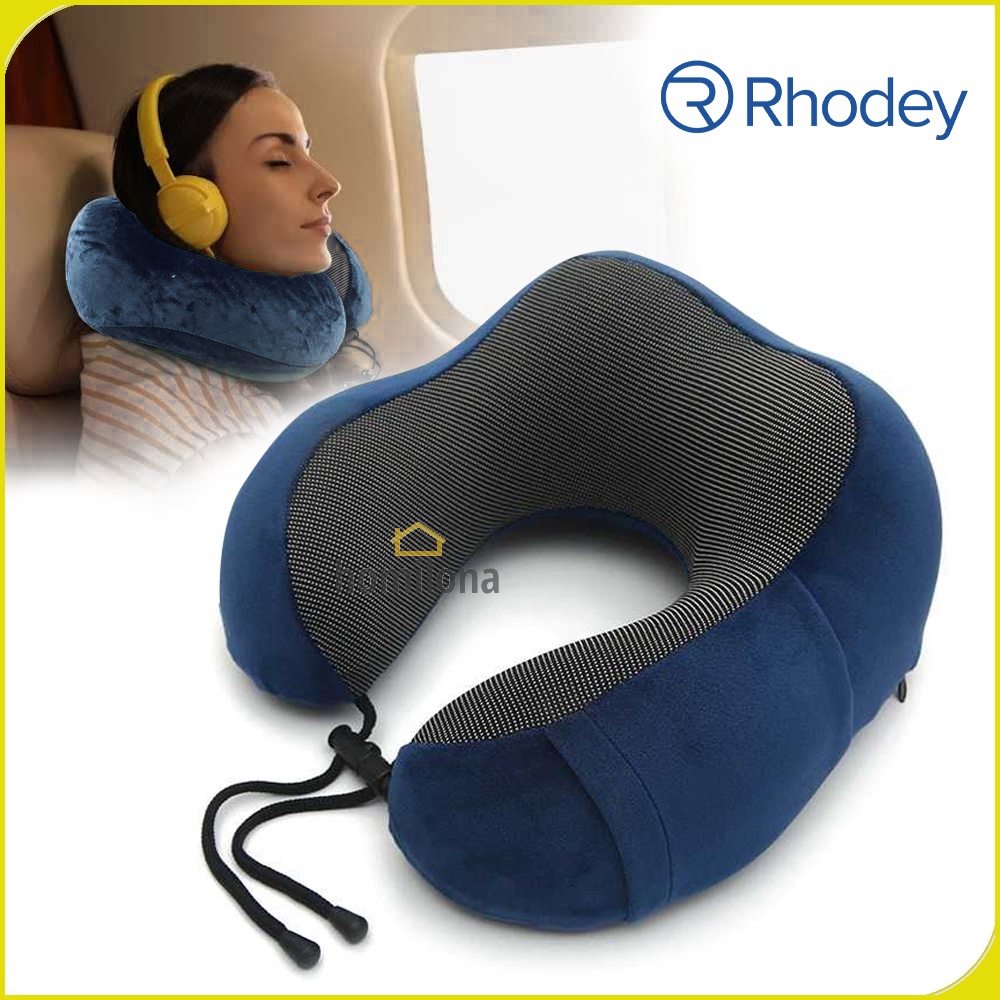 Rhodey Bantal Leher U-Shape Foldable Travel Neck Pillow SER43