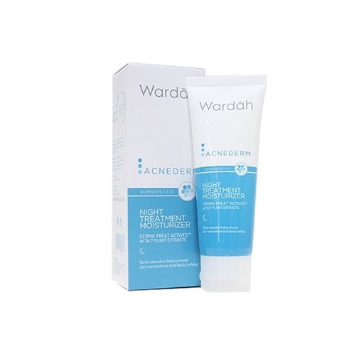 Wardah Acnederm Night Treatment Moisturizer 40 ml - Pelembab Wajah Berjerawat dengan BHA