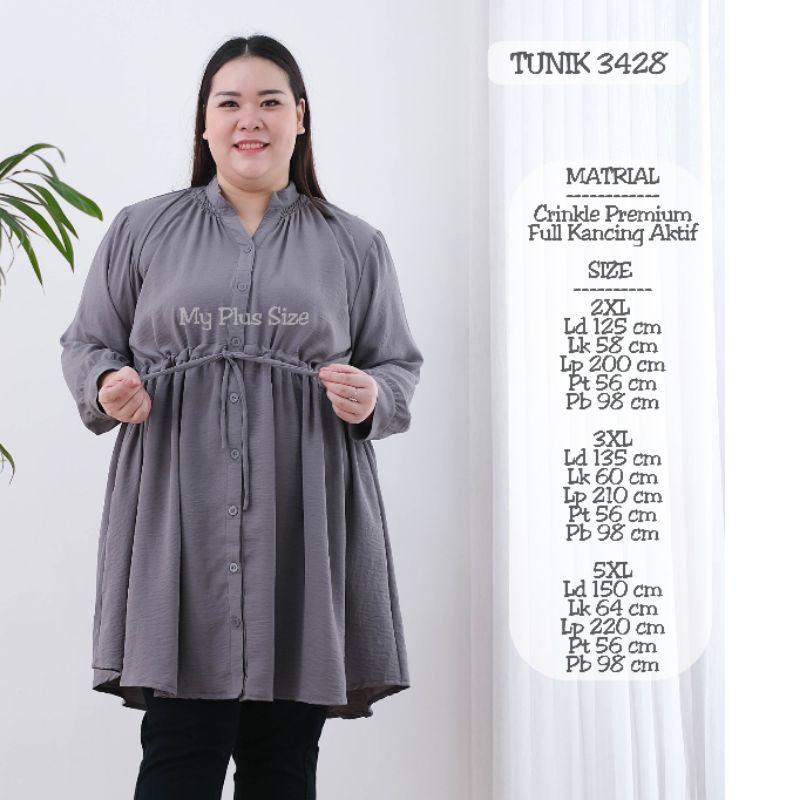 Tunik Jumbo Wanita 3428, Ld 125,135 &amp; 150 cm