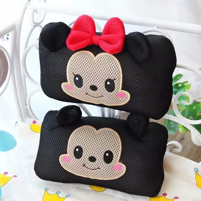 Headrest Mobil Jaring Karakter Lucu