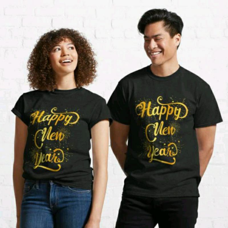 kaos HAPPY NEW YEAR - BAJU TAHUN BARU - BAJU HAPPY NEW YEAR