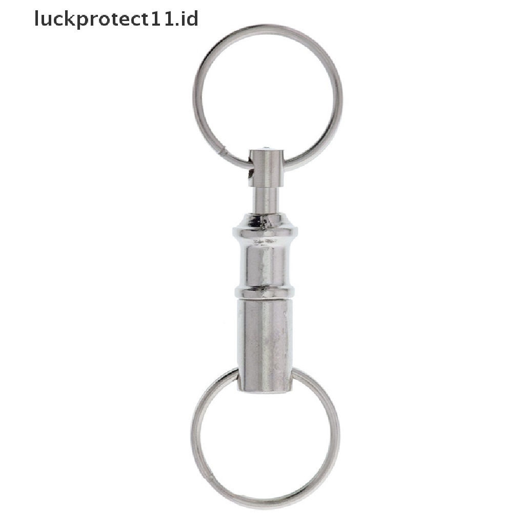 /Fashion Hot//// New Dual Key Ring Snap Lock Holder Detachable Pull-Apart Key Rings Gantungan Kunci.