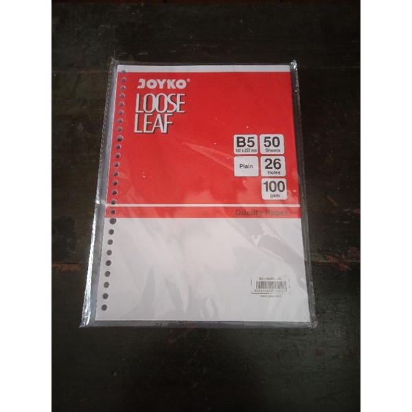

kertas binder loose leaf b5 plain polos per pak isi 50 lembar joyko
