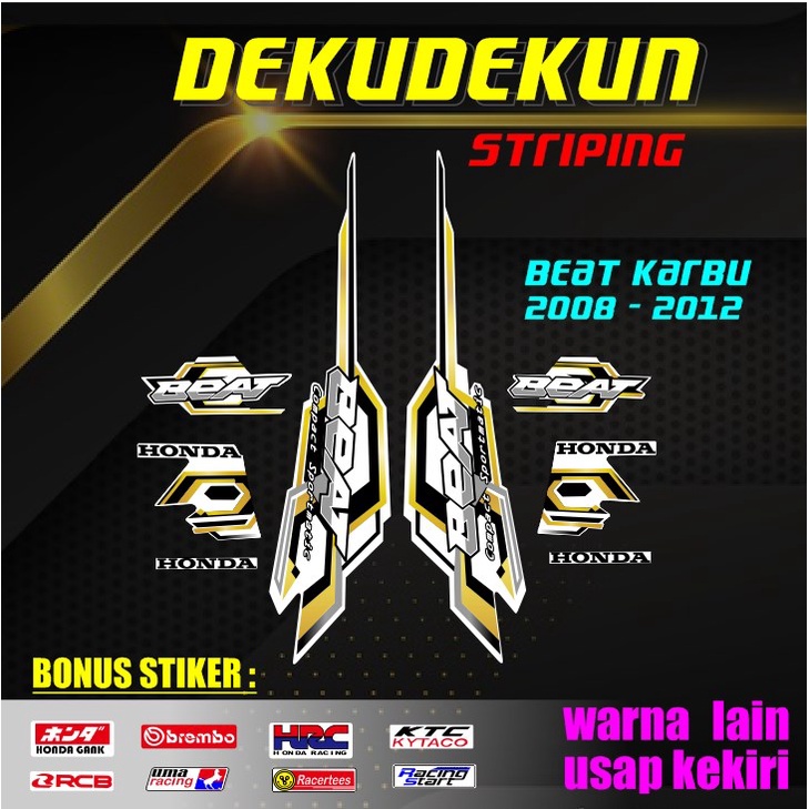 STRIPING STICKER DECAL STIKER HONDA BEAT KARBU OLD LAMA VARIASI CUSTOM MODEL ORI TAHUN 2008 - 2012 P
