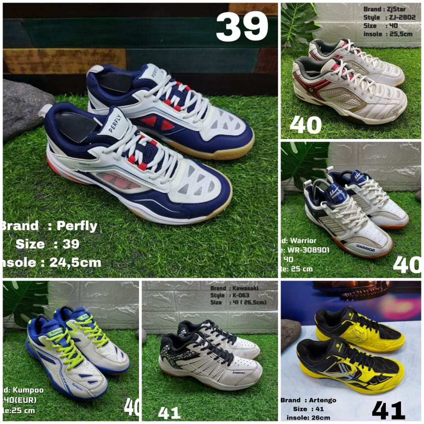 Sepatu Badminton Second Original  Mens ( Kawasaki , head butterfly dll ) Size 39-47 Harga Pas