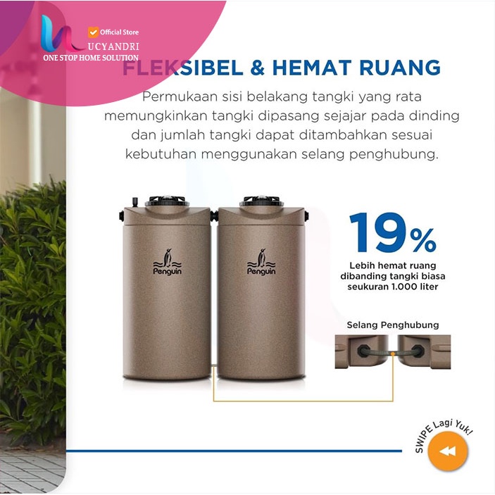 Toren Air Penguin 1000 L TM 100 ORI Tandon Tangki Modular FREE ONGKIR