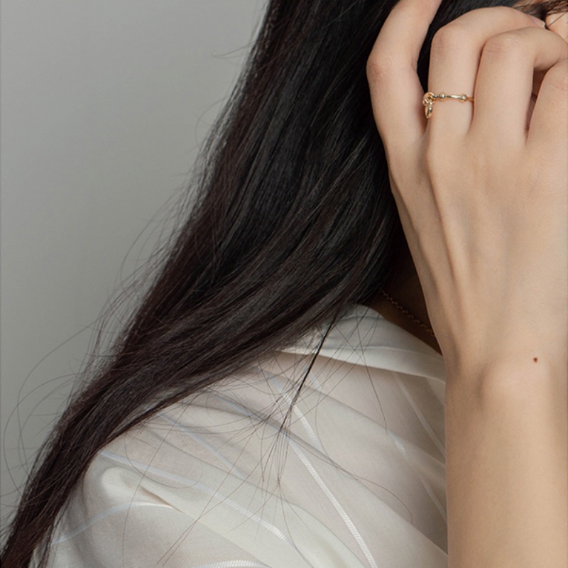 We Flower Baroque Gold Beaded Heart Charm Cincin Untuk Wanita Gadis Vintage Statement Ring Chic Finger Perhiasan Hadiah
