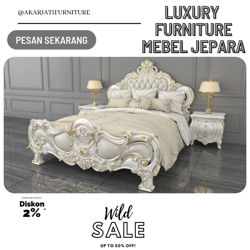 Tempat Tidur Jati Luxury Mewah Jepara