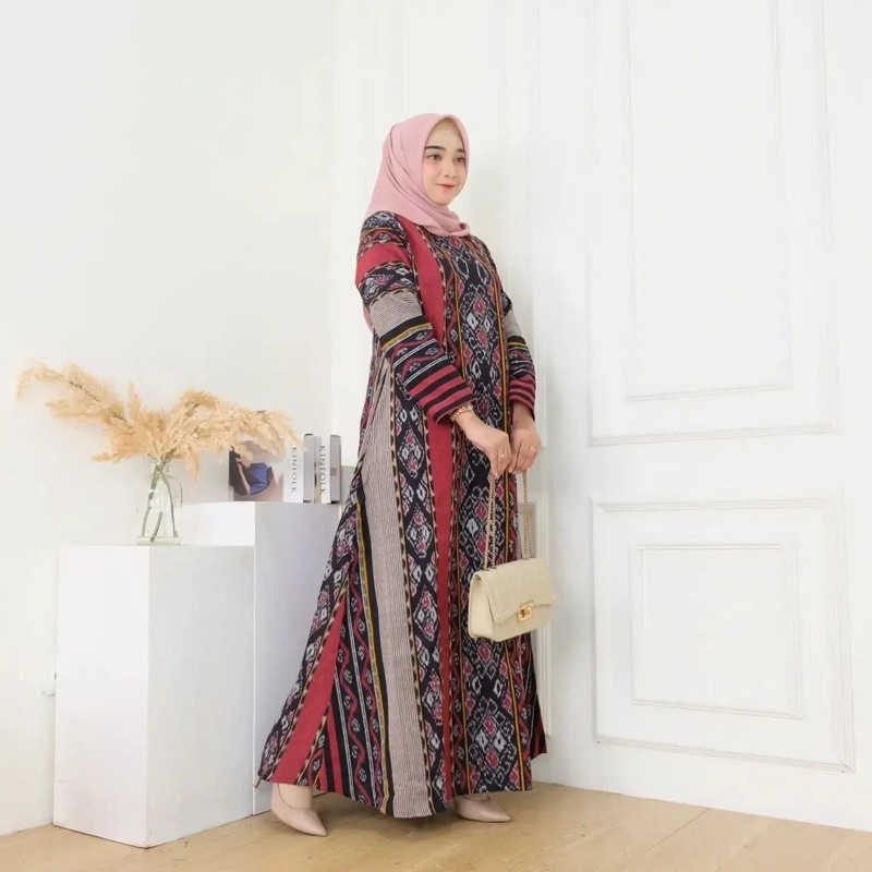 gamis tenun wanita nabila gamis tenun gamis jumbo gamis murah dress wanita baju tenun jepara fashion