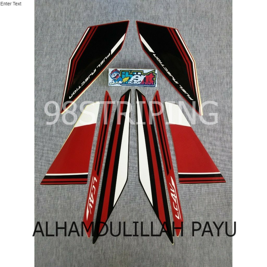 STIKER STRIPING LIS STANDAR ORI YAMAHA VIXION HITAM MERAH  2015 POLET