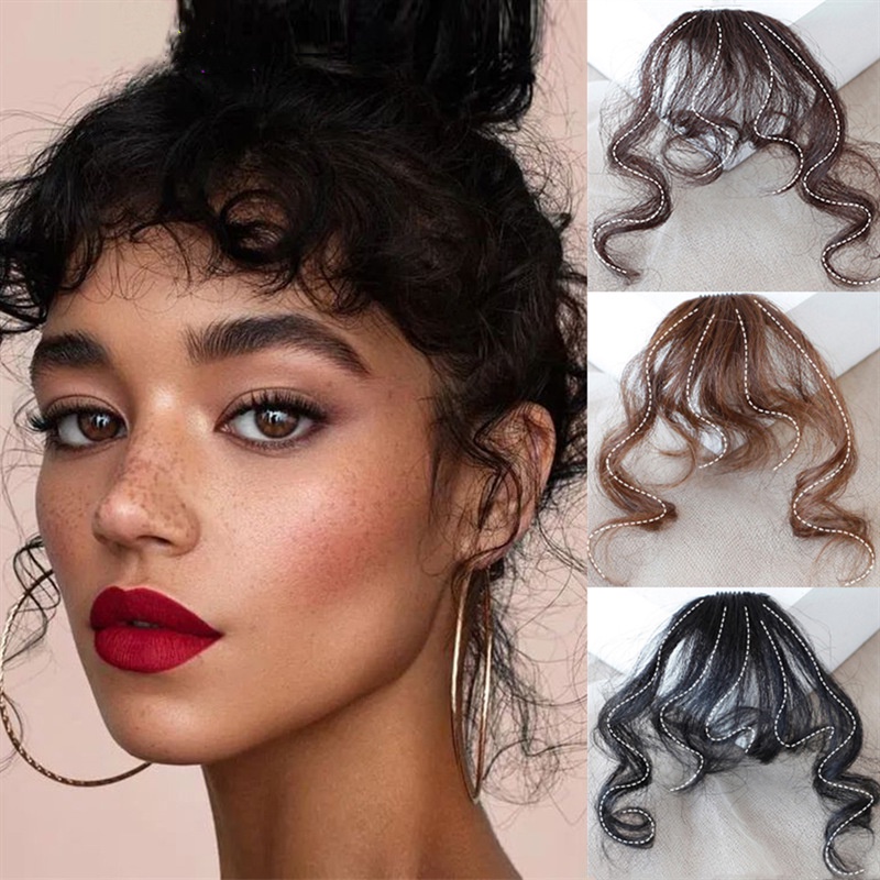 [super_aotuo3]1pc Curly Air Bangs Wig Wanita Perempuan Berbulu Wig Sopak Ekstensi Aksesoris Rambut