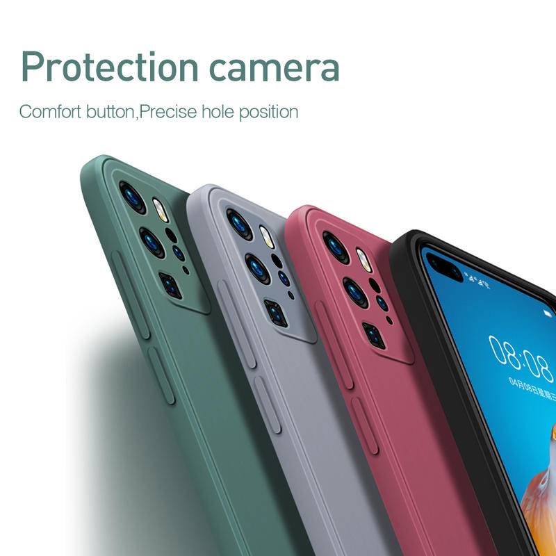 Casing Lucu Silikon Cair Persegi Mewah Case Untuk Huawei P30 Pro Lite Soft Edge Pelindung Penutup Belakang Ponsel