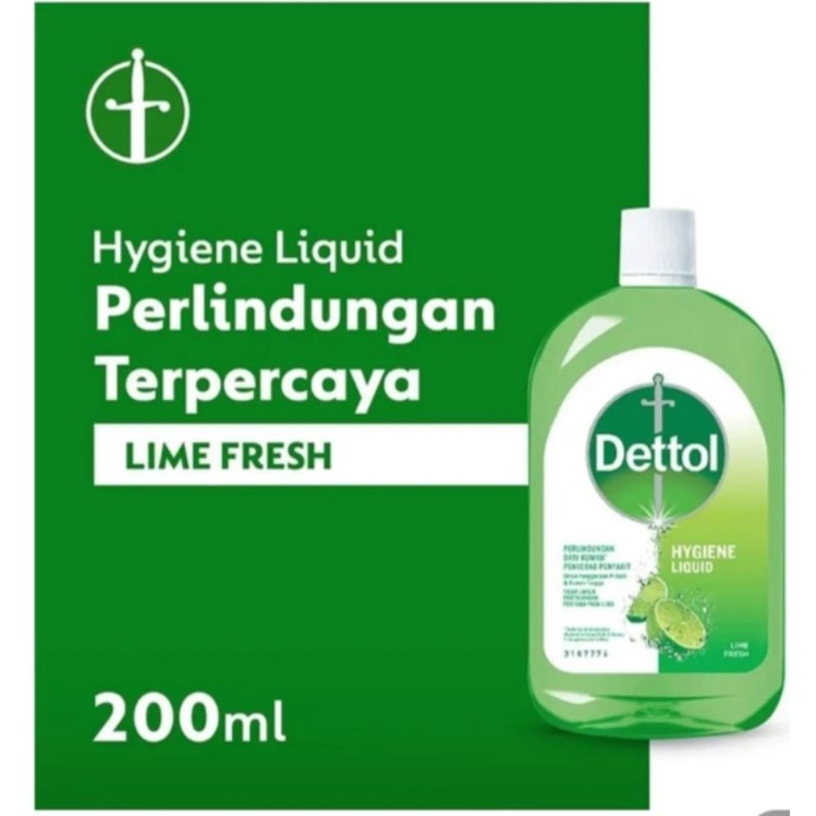 Dettol Hygiene Liquid Lime Fresh 200ml Cairan anti bakteri