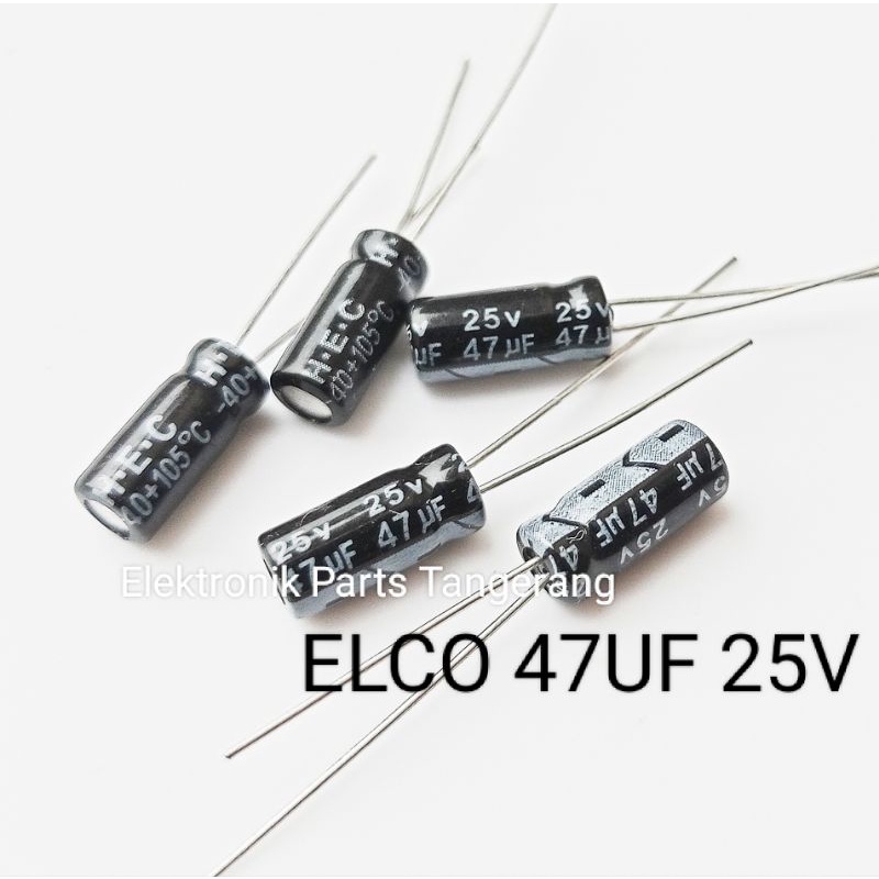 KAPASITOR ELCO 47UF 25V CAPACITOR ELCO 47UF 25V KAPASITOR ELCO 25V 47UF ELCO 47UF 25VOLT