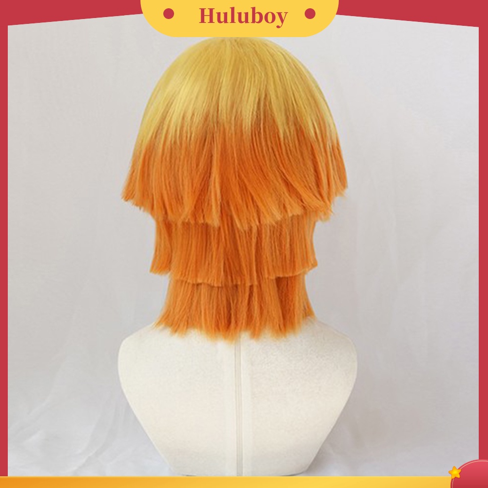 Wig Rambut Sintetis Model Pendek Tahan Panas Warna Emas Untuk Cosplay Anime