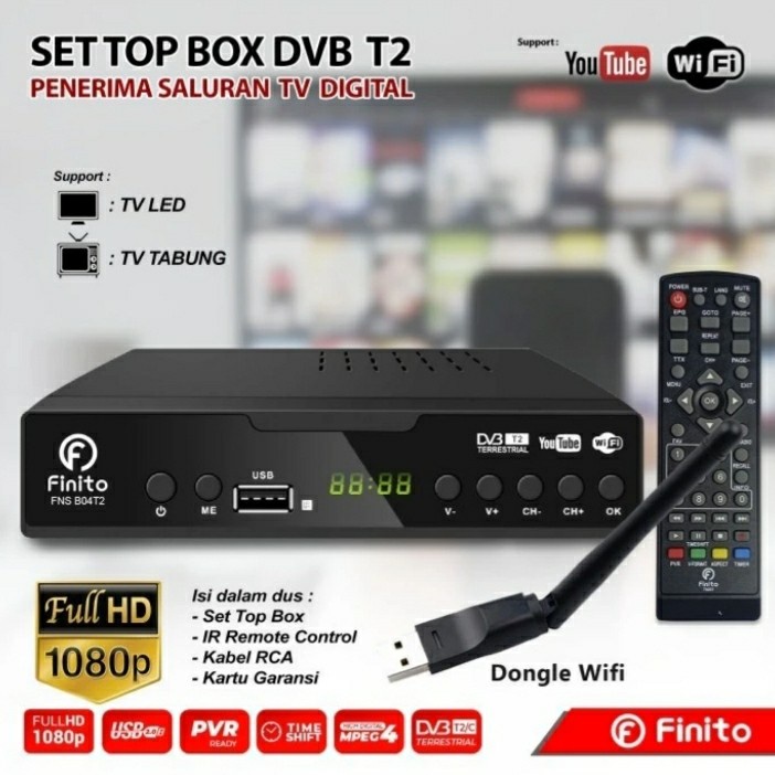 Set Top Box Digital SANEX Full HD STB Penerima Siaran TV Digital SNI